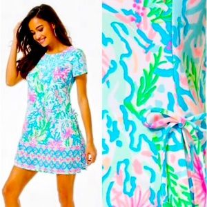 NEW Lilly Pulitzer BLANCA STRETCH DRESS ROMPER Coral Bay Size 10 !